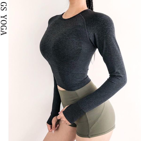 crop high stretchy tumb hole workout shirts for women long sleeve fitness yoga seamles sport shirt gym clothes outfit
crop high stretchy tumb hole workout shirts for women long sleeve fitness yoga seamles sport shirt gym clothes outfit