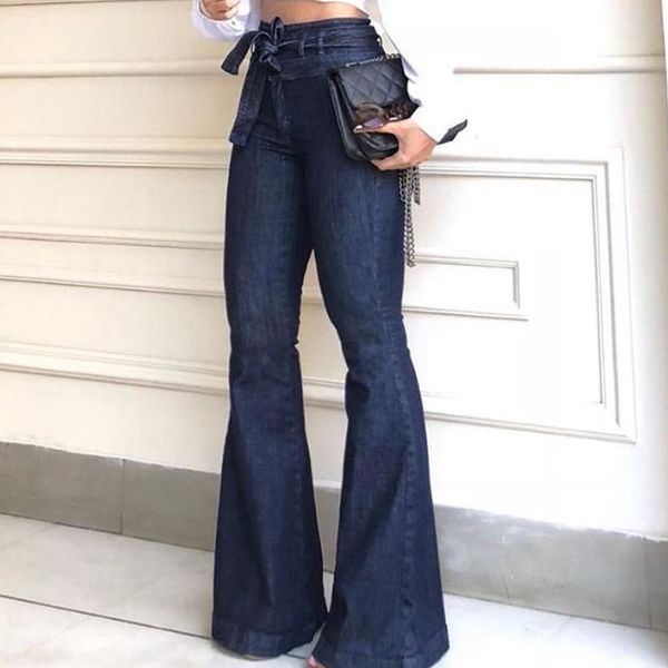 women's jeans lace up flare woman denim trousers vintage fall high waist pants wide leg stretchy, Blue
women's jeans lace up flare woman denim trousers vintage fall high waist pants wide leg stretchy, Blue