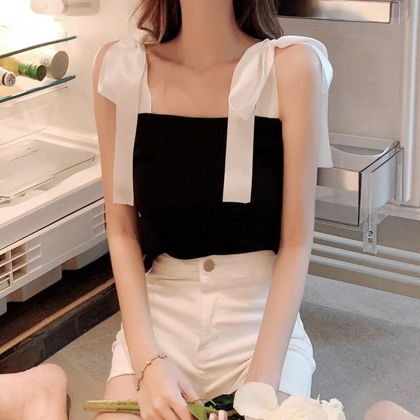 women's tanks & camis 2021 summer woman fashion white black color matching harajuku vest slim sling crop sleeveless off shoulder s
women's tanks & camis 2021 summer woman fashion white black color matching harajuku vest slim sling crop sleeveless off shoulder s