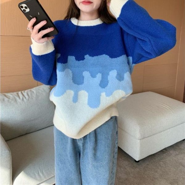 women's sweaters salt gradual change round neck pullover design feeling loose sweater autumn winter thickened long sleeve, White;black
women's sweaters salt gradual change round neck pullover design feeling loose sweater autumn winter thickened long sleeve, White;black