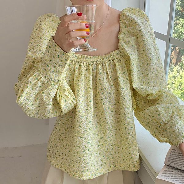 women's blouses & shirts autumn 2021 vintage printing floral blouse women korean chic long puff sleeve square collar woman sweet fresh, White
women's blouses & shirts autumn 2021 vintage printing floral blouse women korean chic long puff sleeve square collar woman sweet fresh, White