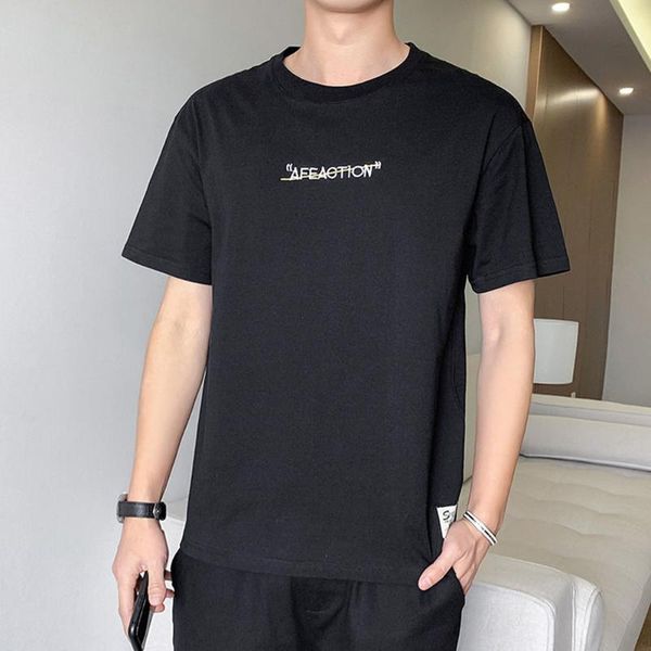 men's t-shirts 2021 summer style men round neck tide brand youth trend fashion handsome charming simple short sleeved t shirt, White;black
men's t-shirts 2021 summer style men round neck tide brand youth trend fashion handsome charming simple short sleeved t shirt, White;black