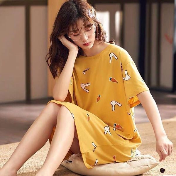 women's sleepwear loose pajamas for women plus size summer comfortable home suit cotton short sleeve nightdress, Black;red
women's sleepwear loose pajamas for women plus size summer comfortable home suit cotton short sleeve nightdress, Black;red
