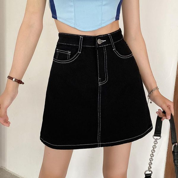 skirts ailegogo summer women high waist solid color a-line black denim skirt casual female slim fit ladies mini jeans
skirts ailegogo summer women high waist solid color a-line black denim skirt casual female slim fit ladies mini jeans