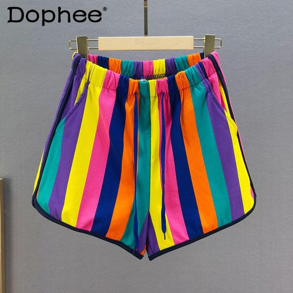 women's shorts wide-leg 2021 summer elastic high waist loose slimming thin striped female casual sports short pants, White;black
women's shorts wide-leg 2021 summer elastic high waist loose slimming thin striped female casual sports short pants, White;black