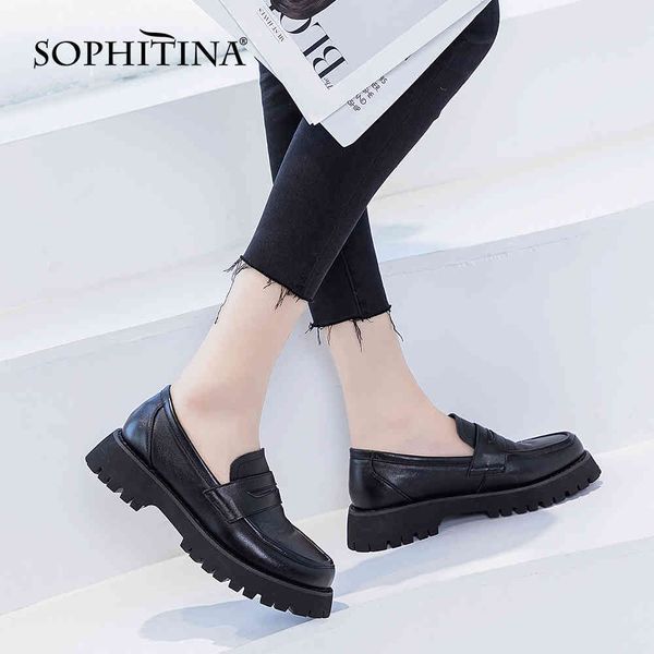 sophitina flat woman slip on genuine leather round toe shallow high platform med square heel casual office lady shoe po1021 210513, Black
sophitina flat woman slip on genuine leather round toe shallow high platform med square heel casual office lady shoe po1021 210513, Black