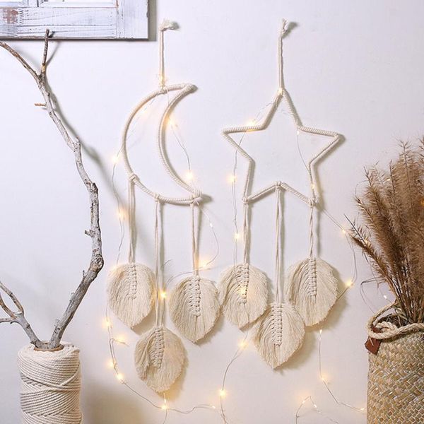 decorative objects & figurines handmade moon/star dream catcher macrame tassel hanging tapestry boho wall decor for home door 50/55cm long d
decorative objects & figurines handmade moon/star dream catcher macrame tassel hanging tapestry boho wall decor for home door 50/55cm long d