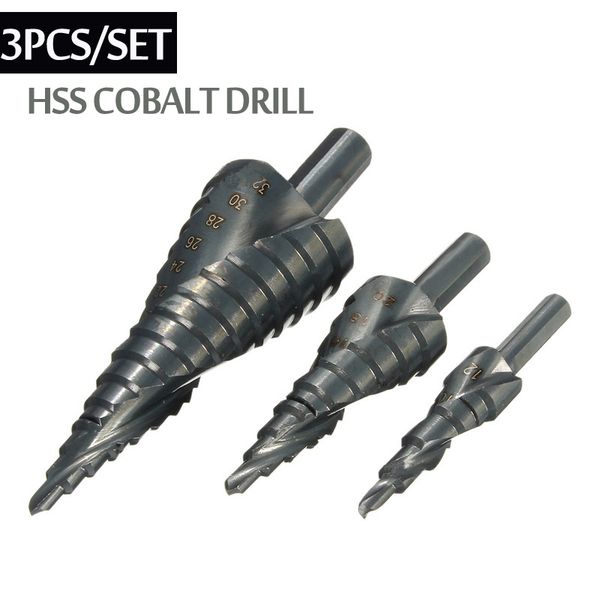 3pcs/set 4-32mm hss cobalt step drill bit set nitrogen high speed steel spiral for metal cone triangle shank hole metal drills
3pcs/set 4-32mm hss cobalt step drill bit set nitrogen high speed steel spiral for metal cone triangle shank hole metal drills