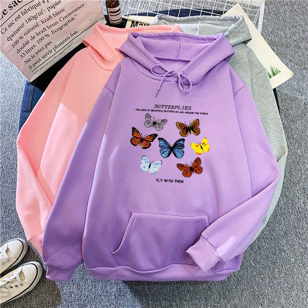 autumn and winter new korean butterfly printing loose and casual, fleece and thick hooded coat for female students, Black
autumn and winter new korean butterfly printing loose and casual, fleece and thick hooded coat for female students, Black