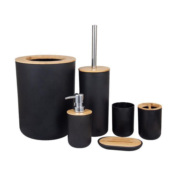 bath accessory set zhaya bathroom 6 piece bamboo house toothbrush holder soap dispenser toilet brush trash can
bath accessory set zhaya bathroom 6 piece bamboo house toothbrush holder soap dispenser toilet brush trash can