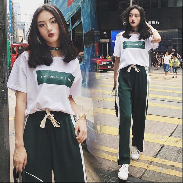 summer tracksuit casual two pieces women tracksuits set korean clothes sport suit sweatshirt side stripe pants sets streetwear, Gray
summer tracksuit casual two pieces women tracksuits set korean clothes sport suit sweatshirt side stripe pants sets streetwear, Gray