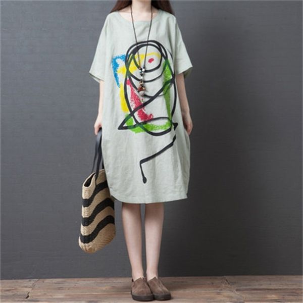 johnature casual loose short print summer dress pockets knee-length regular o-neck natural hand painted women dress 210521, Black;gray
johnature casual loose short print summer dress pockets knee-length regular o-neck natural hand painted women dress 210521, Black;gray