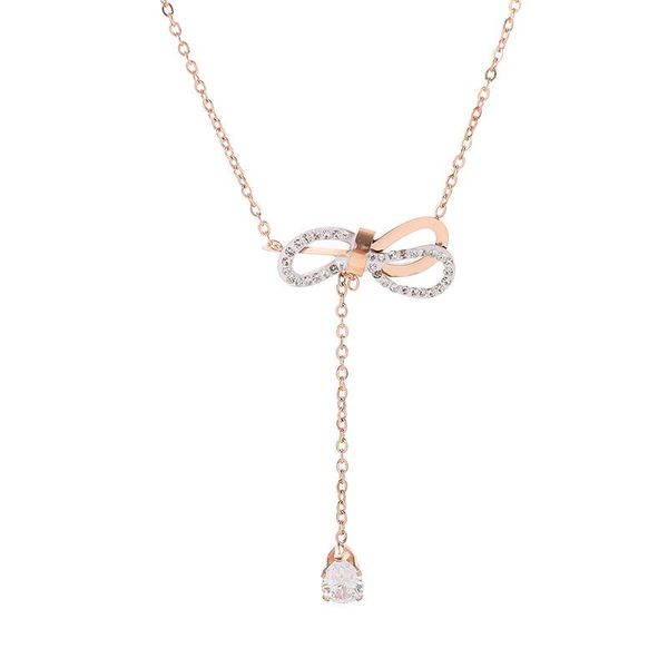chains shijia tassel bowknot titanium steel necklace female 18k rose gold non-fading net red with jewelry temperament clavicle chain, Silver
chains shijia tassel bowknot titanium steel necklace female 18k rose gold non-fading net red with jewelry temperament clavicle chain, Silver