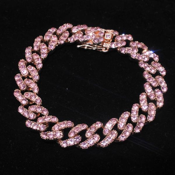 link, chain women's fashion iced out hip hop bracelet miami cuban inlaid rhinestone cz zircon bling rapper jewelry, Black
link, chain women's fashion iced out hip hop bracelet miami cuban inlaid rhinestone cz zircon bling rapper jewelry, Black