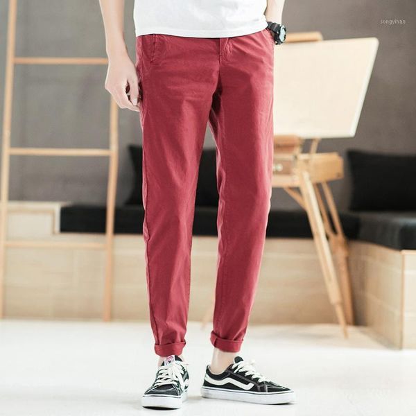 men's cotton korean-style solid casual trousers slim fit pencil pants mens cargo 2021 brand autumn winter clothing f66, Black
men's cotton korean-style solid casual trousers slim fit pencil pants mens cargo 2021 brand autumn winter clothing f66, Black