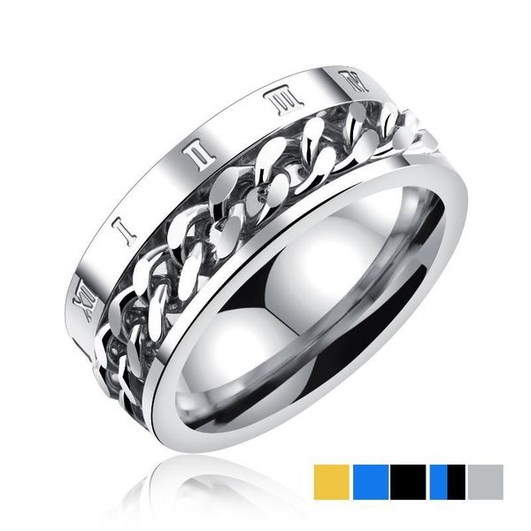 roman numeral ring rotate spinner chain link men rings punk rock gold blue black fashion jewelry us size 7-11, Golden;silver
roman numeral ring rotate spinner chain link men rings punk rock gold blue black fashion jewelry us size 7-11, Golden;silver
