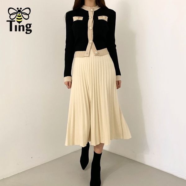 vintage elegant women sweater single breasted cardigan & knitting midi skirts sets dress 2 pcs street outfit 210513, White
vintage elegant women sweater single breasted cardigan & knitting midi skirts sets dress 2 pcs street outfit 210513, White