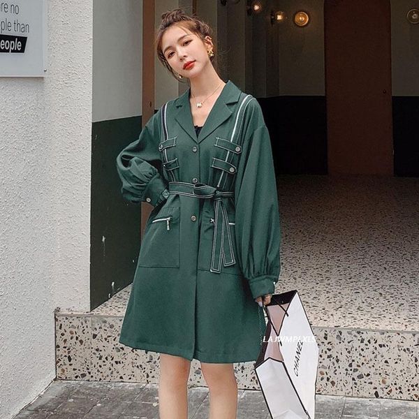 women's trench coats spring autumn oversize 2021 woman casual coat vintage outwear elegant windbreaker with belt mujer chaqueta ropa de, Tan;black
women's trench coats spring autumn oversize 2021 woman casual coat vintage outwear elegant windbreaker with belt mujer chaqueta ropa de, Tan;black