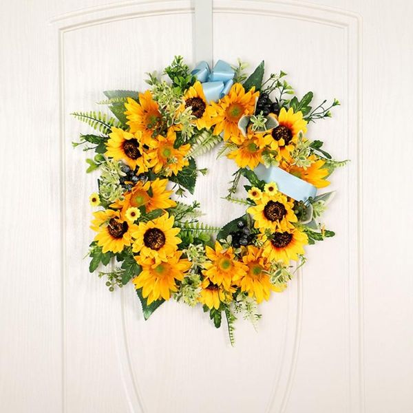 decorative flowers & wreaths artificial simulation yellow spring green leaf bee sunflower wreath with blue ribbon ,world day handmade hangin
decorative flowers & wreaths artificial simulation yellow spring green leaf bee sunflower wreath with blue ribbon ,world day handmade hangin