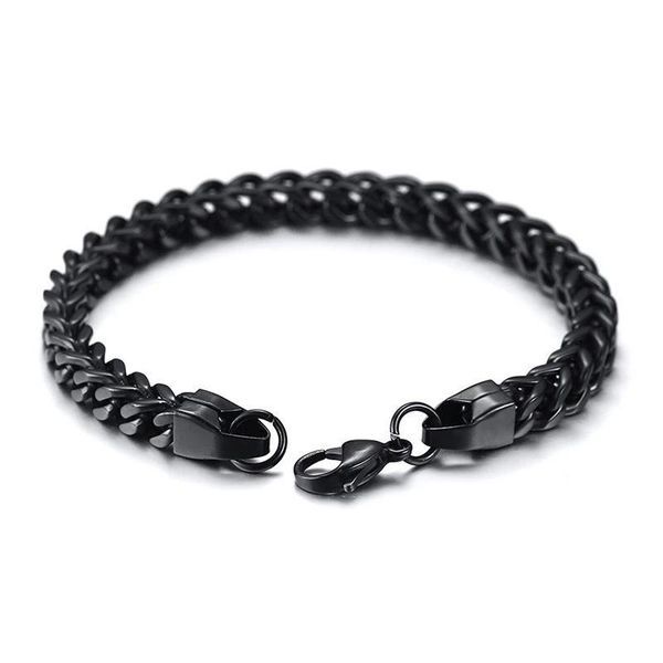 link, chain domineering fashion double layered curb bracelets for men's stainless steel links punk rock jewelry, Black
link, chain domineering fashion double layered curb bracelets for men's stainless steel links punk rock jewelry, Black