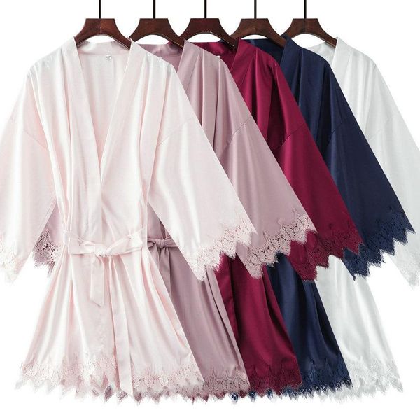 women's sleepwear satin silk lace robe bridal robes with bridesmaid for women solid wedding party spa, Black;red
women's sleepwear satin silk lace robe bridal robes with bridesmaid for women solid wedding party spa, Black;red