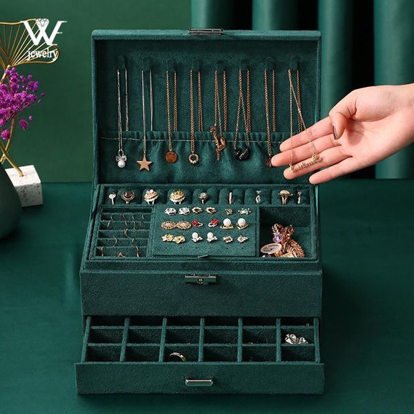 jewelry pouches, bags we 3layers green flannel stud organizer large ring necklace makeup holder cases velvet box with lock women, Pink;blue
jewelry pouches, bags we 3layers green flannel stud organizer large ring necklace makeup holder cases velvet box with lock women, Pink;blue