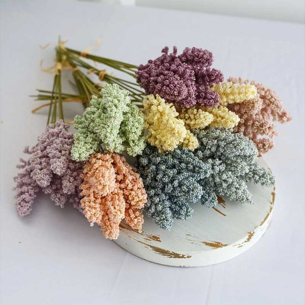 decorative flowers & wreaths 6pcs/bouquet artificial foam wheat bouquet flower for home decoration gift fake plants gadern el wedding decor
decorative flowers & wreaths 6pcs/bouquet artificial foam wheat bouquet flower for home decoration gift fake plants gadern el wedding decor