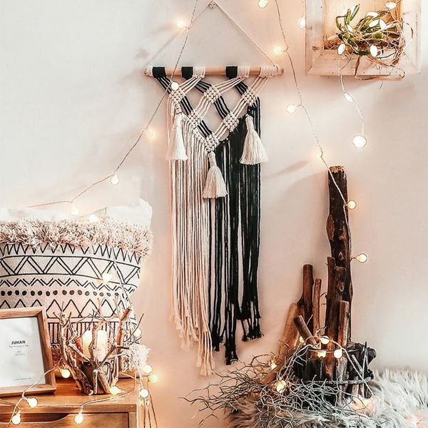 handmade woven macrame wall hanging tapestry with tassel wedding decoration home living room decor decorative objects & figurines
handmade woven macrame wall hanging tapestry with tassel wedding decoration home living room decor decorative objects & figurines