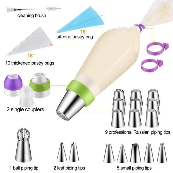 russian piping tips set nozzles premium cake cupcake decorating kit with storage box kitchen accessories baking tool & pastry tools
russian piping tips set nozzles premium cake cupcake decorating kit with storage box kitchen accessories baking tool & pastry tools