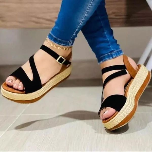 sandals summer shoes women wedges beach casual female platform peep toe slingback buckle girls dress, Black
sandals summer shoes women wedges beach casual female platform peep toe slingback buckle girls dress, Black