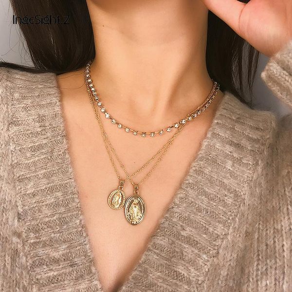 pendant necklaces ingesight.z multi layer christian virgin mary necklace for women rhinestone crystal chain choker collar jewelry, Silver
pendant necklaces ingesight.z multi layer christian virgin mary necklace for women rhinestone crystal chain choker collar jewelry, Silver