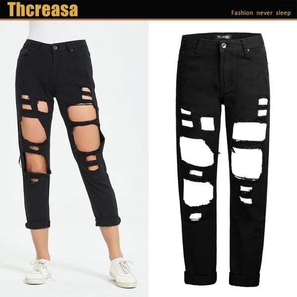 women's jeans 2021, summer denim trousers ripped loose straight pants cropped, Blue
women's jeans 2021, summer denim trousers ripped loose straight pants cropped, Blue