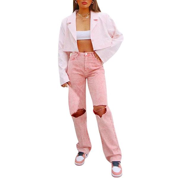 women's jeans 2021 women broken holes jeans, solid color high waist straight-leg pants with pockets green pink purple, Blue
women's jeans 2021 women broken holes jeans, solid color high waist straight-leg pants with pockets green pink purple, Blue