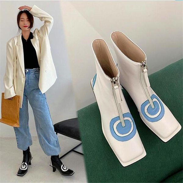 boots color matching geometric pattern square toe ladies high heel black and white thick autumn winter boo
boots color matching geometric pattern square toe ladies high heel black and white thick autumn winter boo