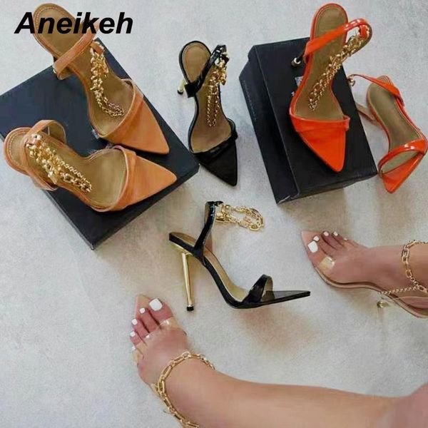 dress shoes aneikeh 2021 summer women's patent leather party metal decoration slip-on fashion sandalias mujer wedding shallow, Black
dress shoes aneikeh 2021 summer women's patent leather party metal decoration slip-on fashion sandalias mujer wedding shallow, Black