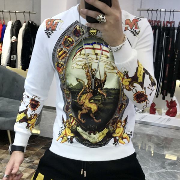 tee 2021 springtime baroque personality trend shirt black man gold man's, White;black
tee 2021 springtime baroque personality trend shirt black man gold man's, White;black