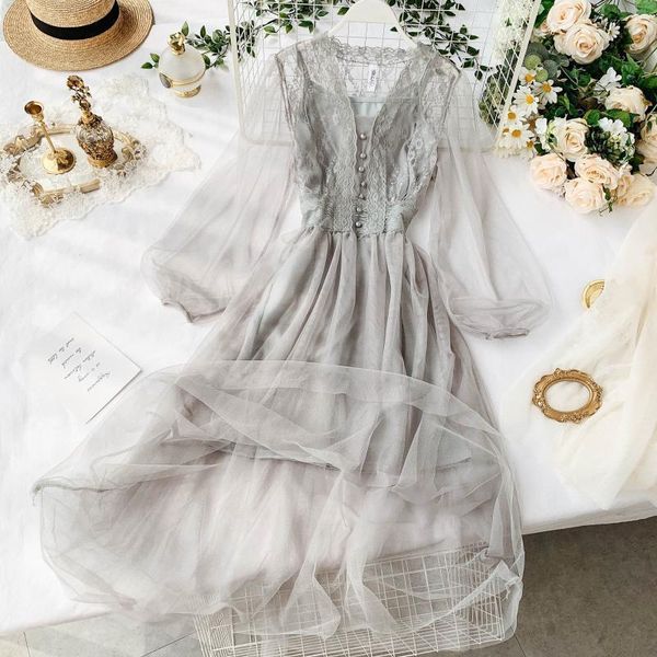 casual dresses summer women lace crochet dress mesh long gauze lantern sleeve voile swing female princess 2pcs set, Black;gray
casual dresses summer women lace crochet dress mesh long gauze lantern sleeve voile swing female princess 2pcs set, Black;gray