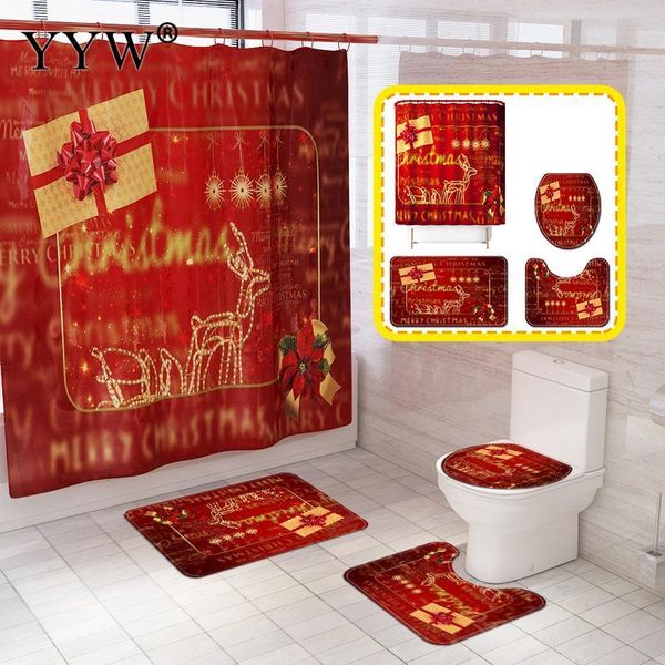 christmas four-piece shower curtain non-slip carpet bathroom blanket creative fashion accessories for decorate curtains
christmas four-piece shower curtain non-slip carpet bathroom blanket creative fashion accessories for decorate curtains