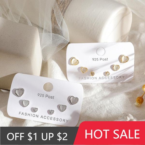 sweet 6-piece earrings set opal size love heart shape stud for women party jewelry birthday gift, Golden;silver
sweet 6-piece earrings set opal size love heart shape stud for women party jewelry birthday gift, Golden;silver