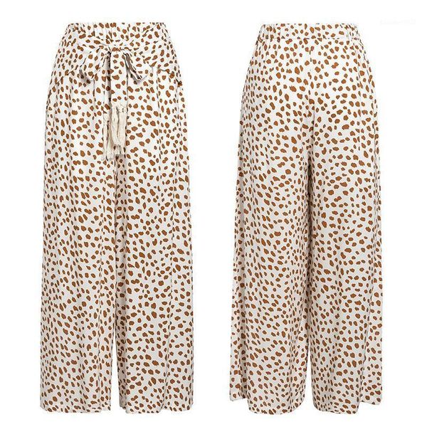 women's pants & capris elegant leopard fringed wide-leg women summer casual beach belt bottoming, Black;white
women's pants & capris elegant leopard fringed wide-leg women summer casual beach belt bottoming, Black;white