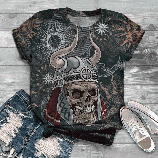 women's t-shirt harajuku ladies fashion round neck large size casual 3d printing pattern skull, White
women's t-shirt harajuku ladies fashion round neck large size casual 3d printing pattern skull, White