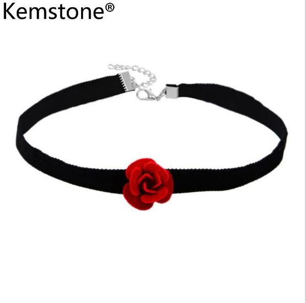 chokers kemstone retro alloy velvet red rose flower pendant choker necklace jewelry gift for ladies, Golden;silver
chokers kemstone retro alloy velvet red rose flower pendant choker necklace jewelry gift for ladies, Golden;silver