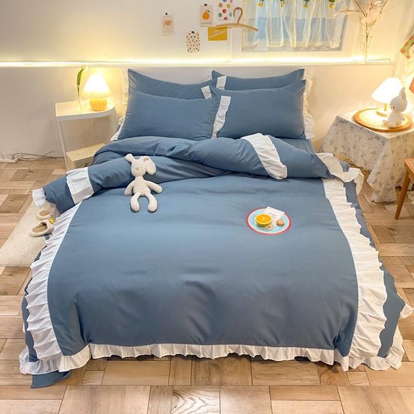 bedding sets korean lace princess set solid color duvet cover with pillowcase quilts covers flat bed sheet for bedclothes
bedding sets korean lace princess set solid color duvet cover with pillowcase quilts covers flat bed sheet for bedclothes