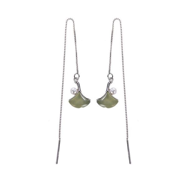 Dangle & Chandelier S925 Sterling Silver Hetian Gray Jade Pearl Ear String Retro Personalized Ginkgo Leaf Lady Temperament Eardrop Earring
Dangle & Chandelier S925 Sterling Silver Hetian Gray Jade Pearl Ear String Retro Personalized Ginkgo Leaf Lady Temperament Eardrop Earring