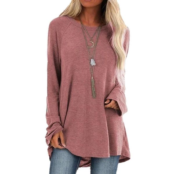 large size women's solid color long-sleeved round neck simple style pullover loose fashion casual t-shirt top, White
large size women's solid color long-sleeved round neck simple style pullover loose fashion casual t-shirt top, White
