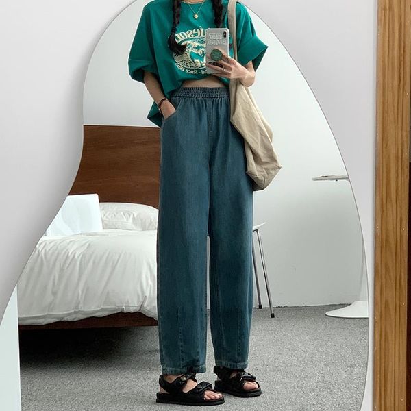 women's jeans zhisilao elastic waist wide leg women retro loose high straight denim pants 2021 chic boyfriend, Blue
women's jeans zhisilao elastic waist wide leg women retro loose high straight denim pants 2021 chic boyfriend, Blue
