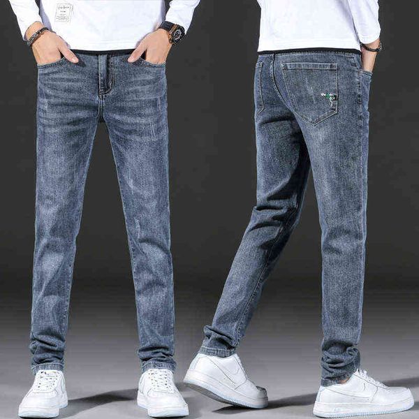 autumn cotton casual jeans korean slim fit small straight elastic trend men's pants, Blue
autumn cotton casual jeans korean slim fit small straight elastic trend men's pants, Blue