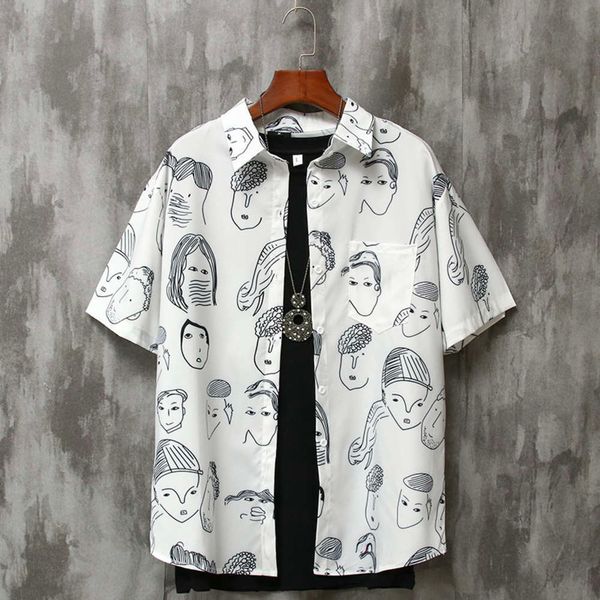 men's casual shirts short sleeve men's fashion summer thin loose trend handsome 5-sleeve youth bf couple shirt coat q0nc, White;black
men's casual shirts short sleeve men's fashion summer thin loose trend handsome 5-sleeve youth bf couple shirt coat q0nc, White;black