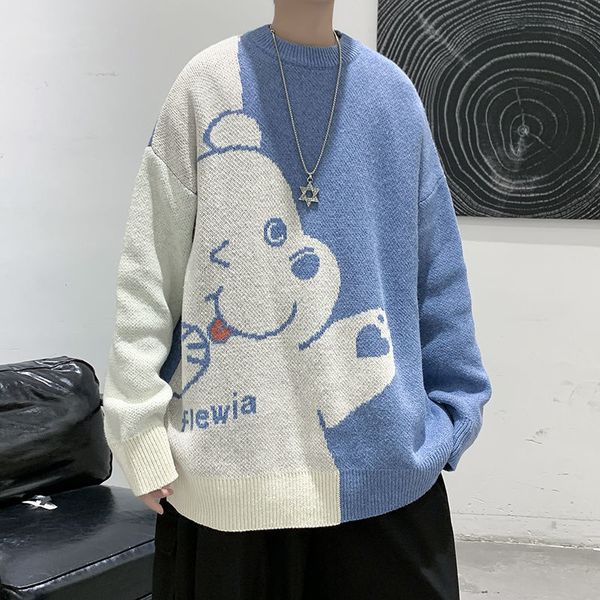 men's polos privathinker cute bear winter sweater oversize harajuku pullover o-neck color contrast male knitted clothing 4qti, White;black
men's polos privathinker cute bear winter sweater oversize harajuku pullover o-neck color contrast male knitted clothing 4qti, White;black