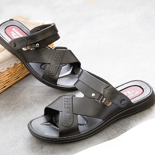 slippers brand summer men male leather flip flops for man vintage casual beach sandals zapatos shoes, Black
slippers brand summer men male leather flip flops for man vintage casual beach sandals zapatos shoes, Black